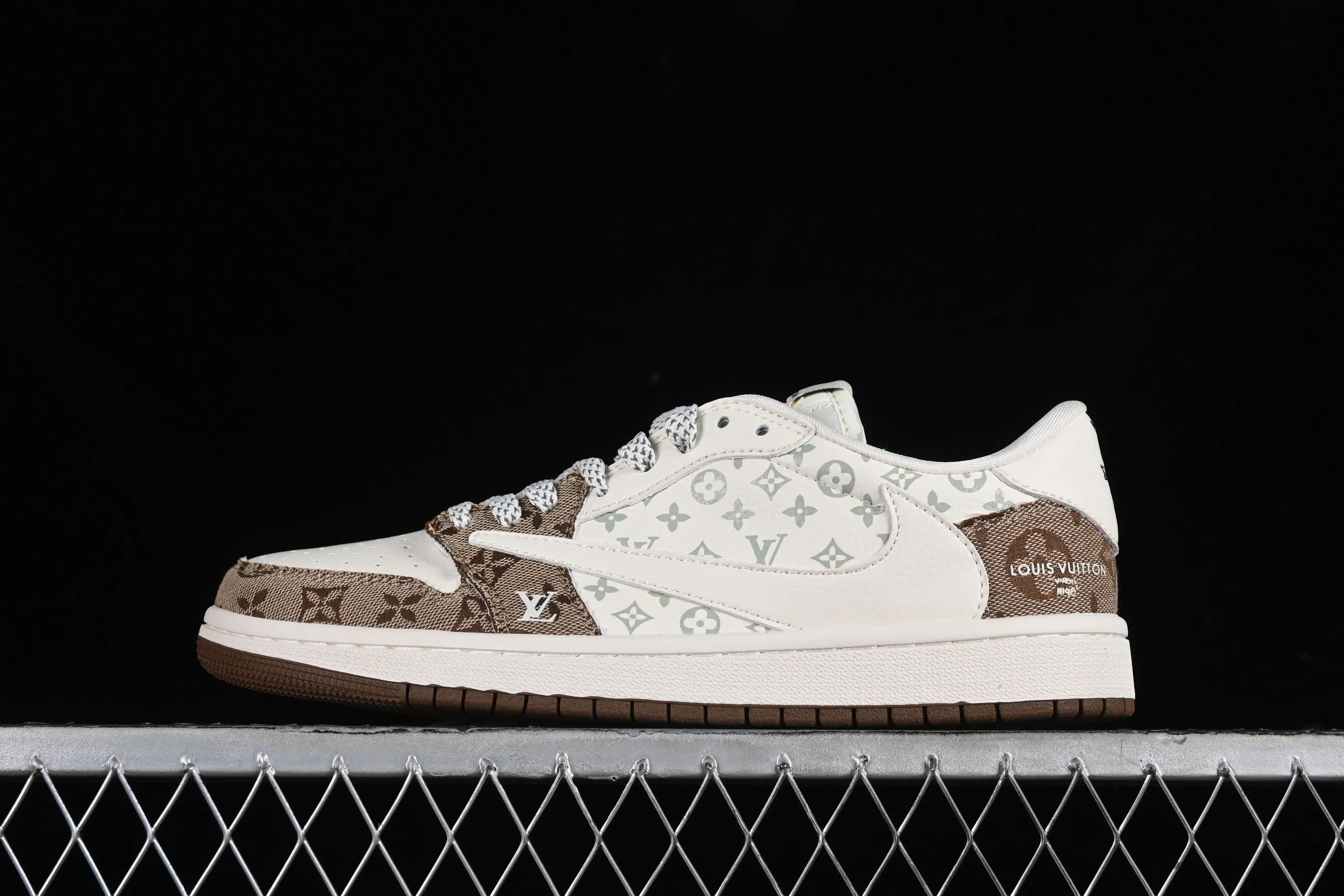 All categories Air Jordan Jordan series basketball shoes Air Jordan 1 Low High-end customized low-top sneakers Travis Scott x Fragment Design x Jordan Air Jordan 1 Low OG SP AJ1 Joe 1 LV light brown print low-top cultural casual sneakers SJ2068-102